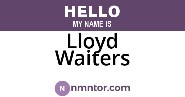 Lloyd Waiters