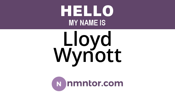Lloyd Wynott