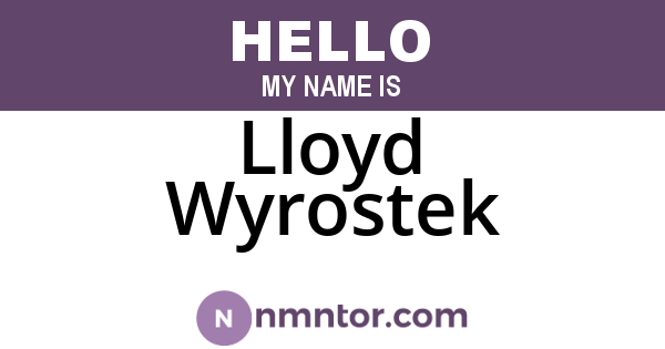 Lloyd Wyrostek