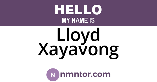 Lloyd Xayavong