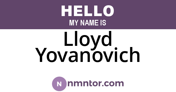 Lloyd Yovanovich