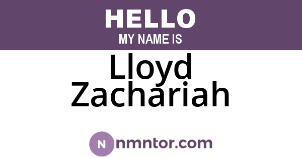 Lloyd Zachariah