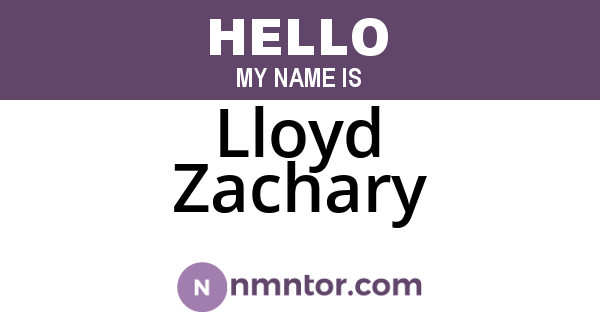 Lloyd Zachary