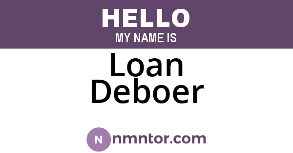 Loan Deboer