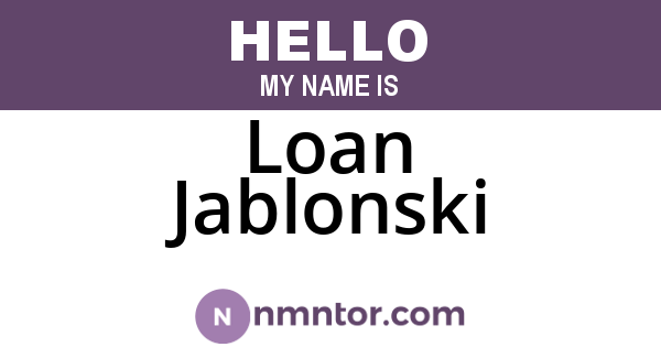 Loan Jablonski