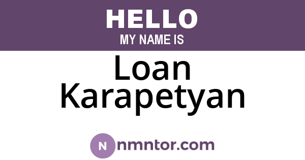 Loan Karapetyan