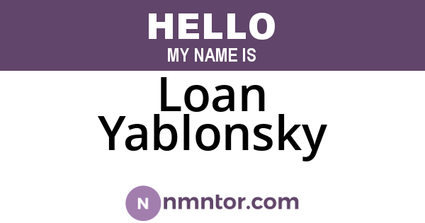 Loan Yablonsky