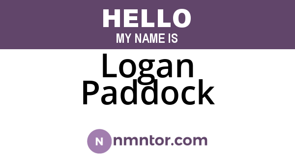 Logan Paddock