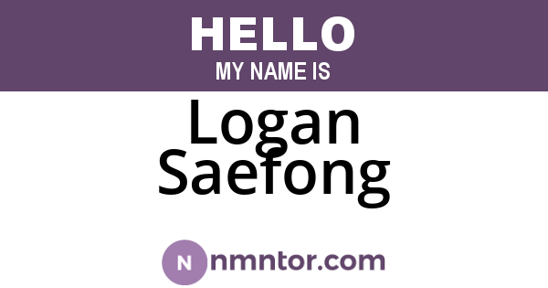 Logan Saefong
