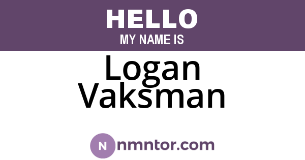 Logan Vaksman