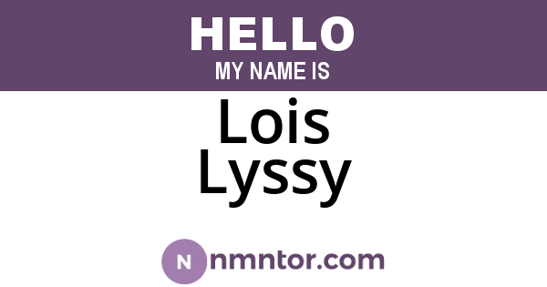 Lois Lyssy