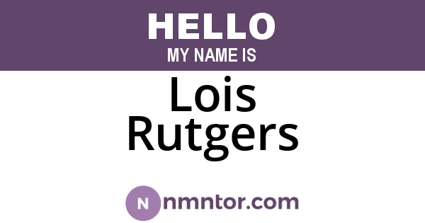 Lois Rutgers