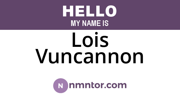 Lois Vuncannon