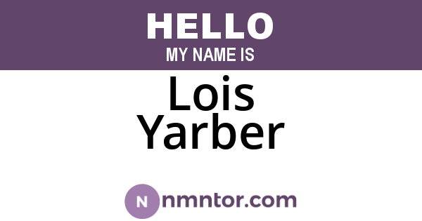 Lois Yarber