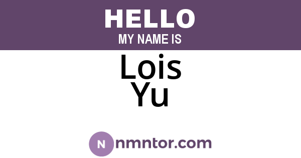 Lois Yu