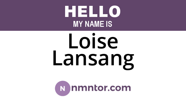 Loise Lansang