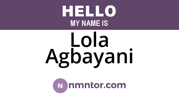 Lola Agbayani