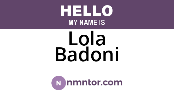 Lola Badoni