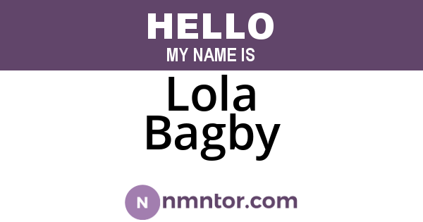 Lola Bagby