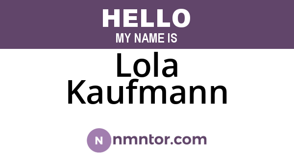 Lola Kaufmann