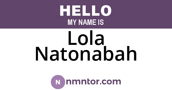 Lola Natonabah