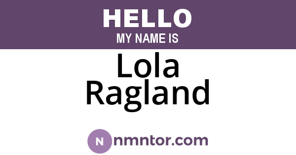 Lola Ragland