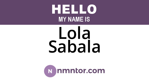 Lola Sabala