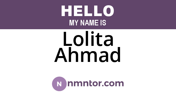 Lolita Ahmad