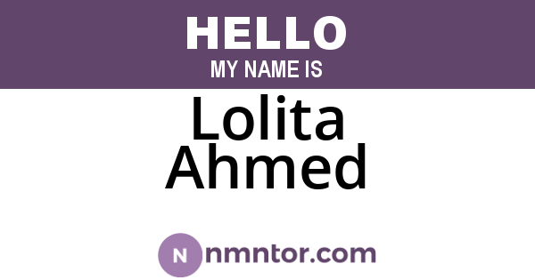 Lolita Ahmed