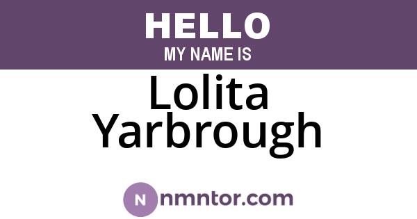 Lolita Yarbrough