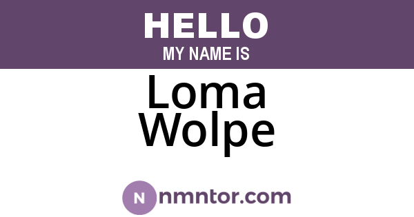 Loma Wolpe
