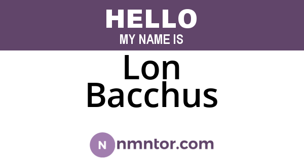 Lon Bacchus