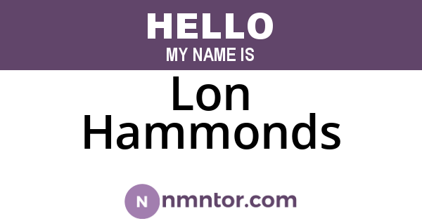 Lon Hammonds