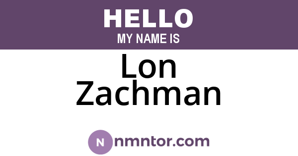 Lon Zachman