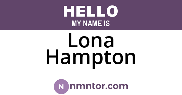 Lona Hampton