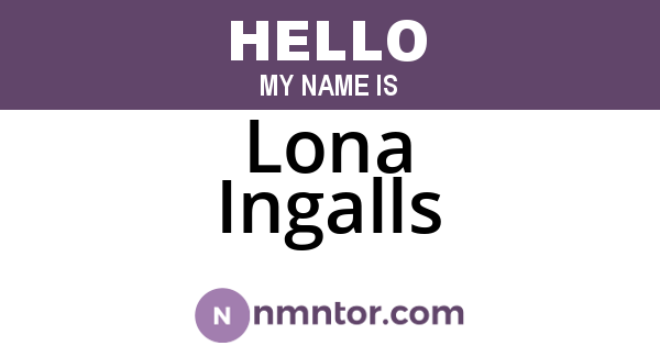 Lona Ingalls