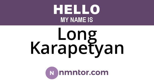 Long Karapetyan