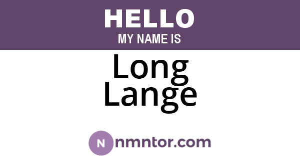 Long Lange
