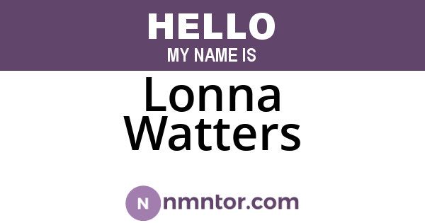 Lonna Watters