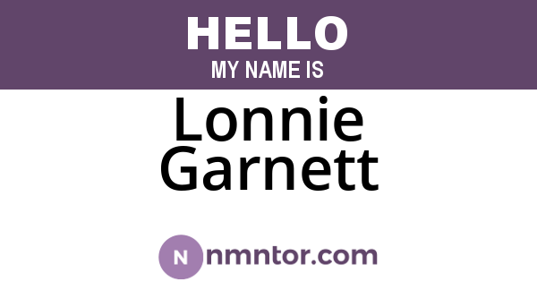 Lonnie Garnett