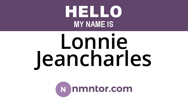 Lonnie Jeancharles