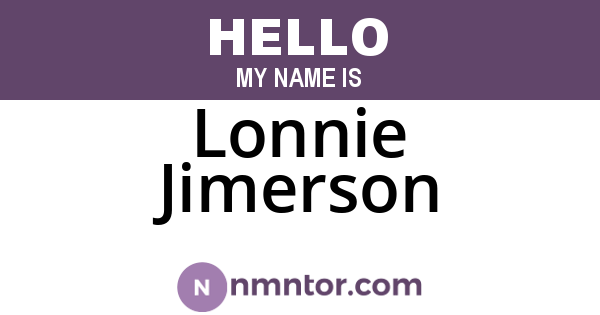 Lonnie Jimerson