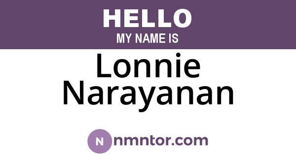 Lonnie Narayanan