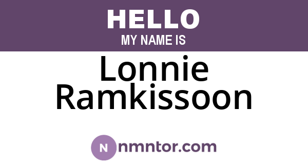 Lonnie Ramkissoon