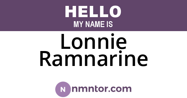 Lonnie Ramnarine