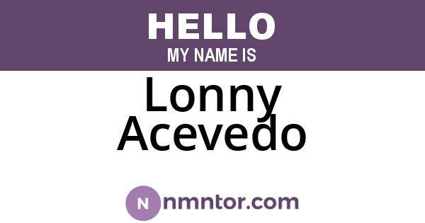 Lonny Acevedo
