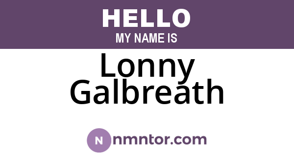Lonny Galbreath