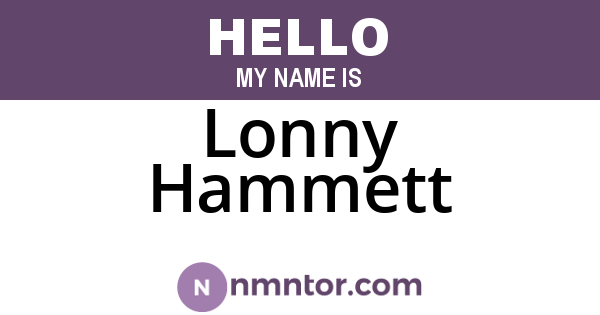 Lonny Hammett