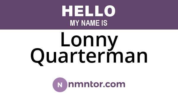 Lonny Quarterman