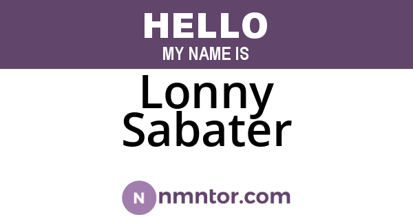 Lonny Sabater
